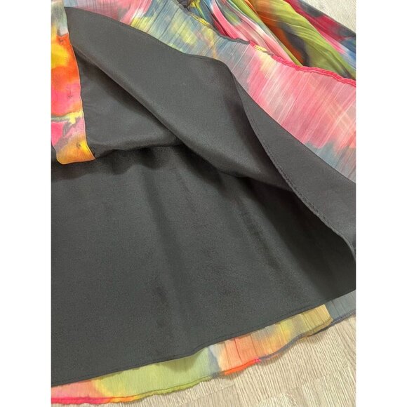 Walter Baker Womens Chiffon Pleated Abstract Print Short Skirt Y2K Size 2 - Picture 6 of 10